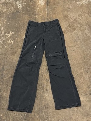 Iets Frans Black Cargo Pants Womens XS Zip Pocket Y2K Utility Parachute Pants