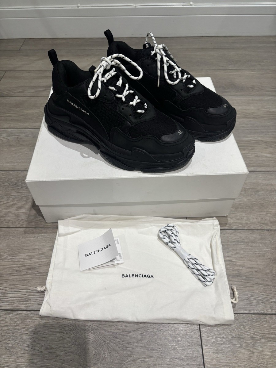 Balenciaga Triple S UK12 46 Trainers black 100% genuine UK