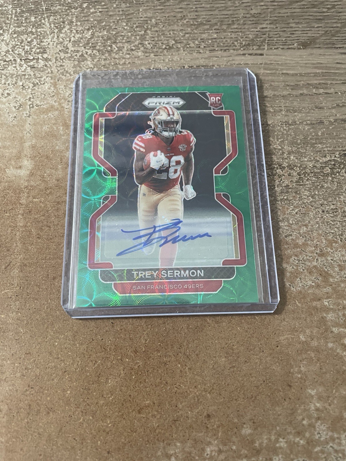TREY SERMON 2021 PRIZM ROOKIE GREEN SCOPE PRIZM AUTO CARD #354 #’D /75