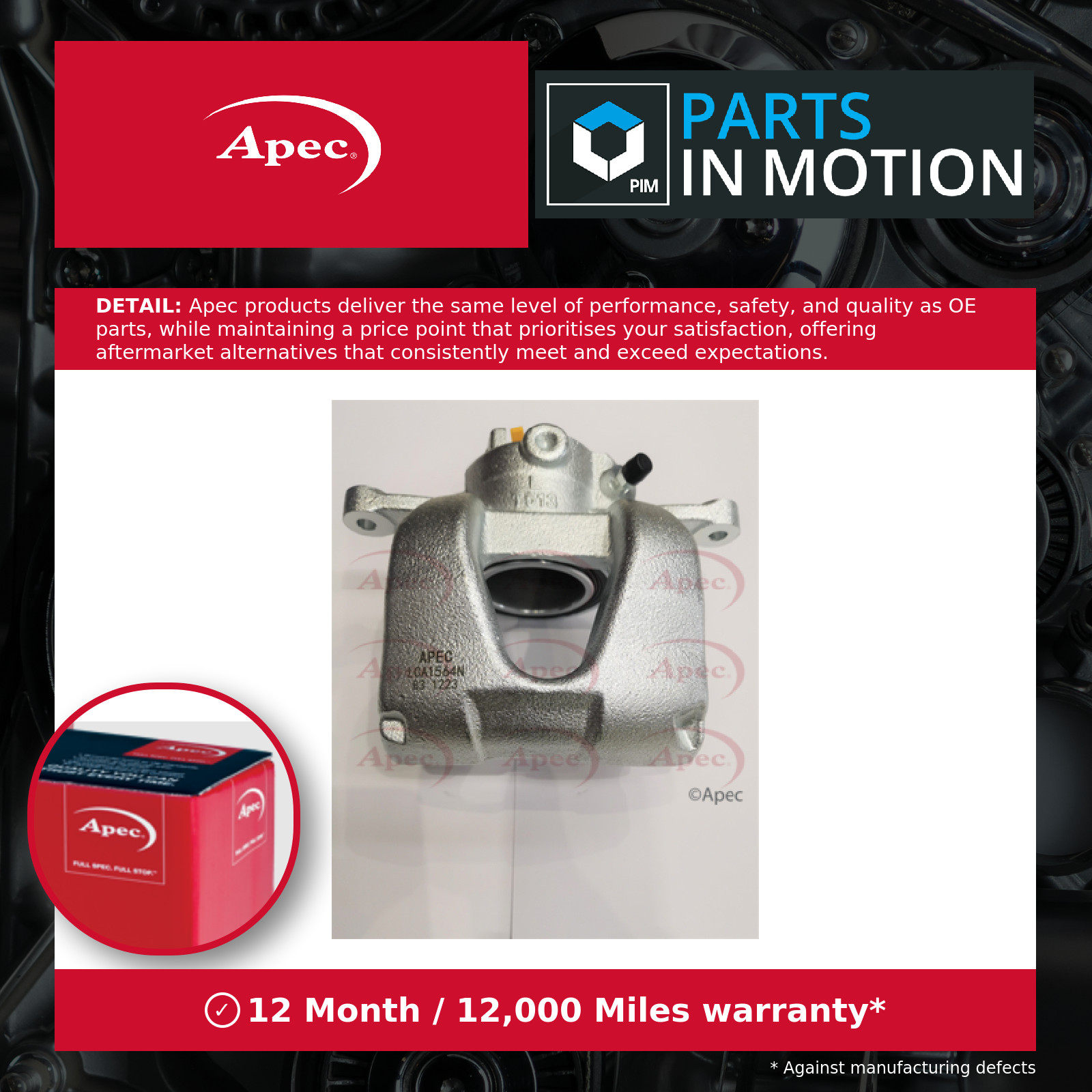 Brake Caliper fits MERCEDES A180 V177, W177 1.3 Front Left 2474213500 Apec New