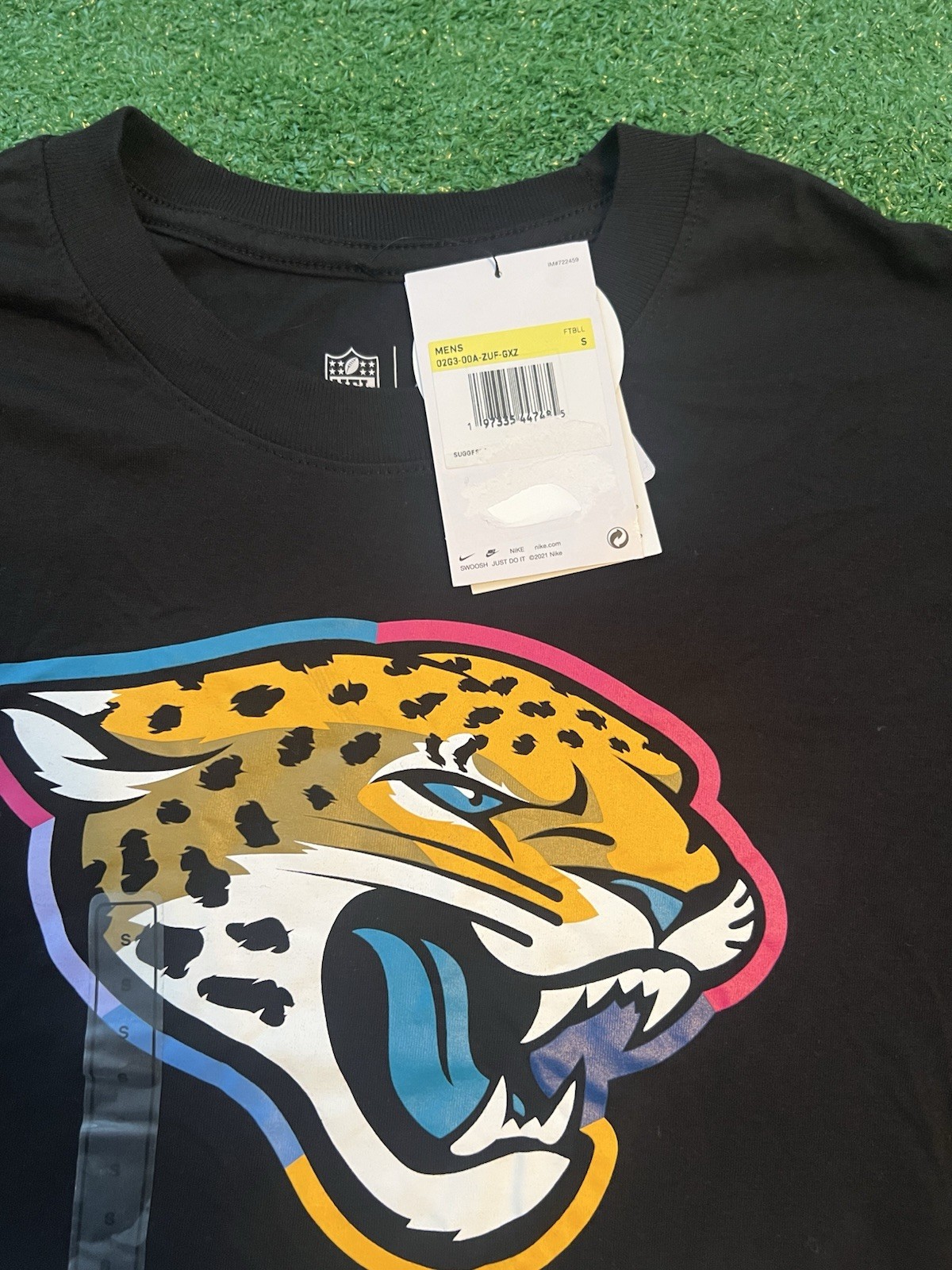 Jacksonville Jaguars Nike NFL Mens Black T-Shirt Size Small Crucial Catch NWT thumbnail 3