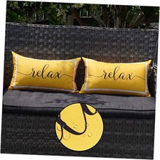 Outdoor Waterproof Throw Pillow Covers 12x20 Set 20" x 12" Pack of 2 Yellow