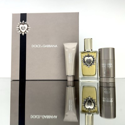 Dolce & Gabbana DEVOTION 3pc Men Set  3.3oz EDP Spr +2.6oz Deo/Stick +50ml S/Gel