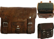 Motorcycle Side Pouch Saddlebags Brown Leather Bag Panniers 1 Bag