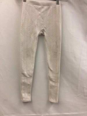 Elli by Capelli Leggings Girls M/L 12/14 Cream Cable Knit Fleece Lined Winter
