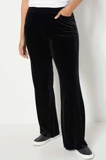Attitudes by Renee Petite Velvet Wide Leg Knit Pants Black