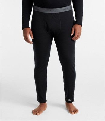 LL Bean Mens Cresta Midweight 250 Merino Base Layer Pants XL Black
