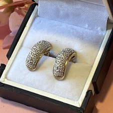 9ct Gold real diamond .030 carat earrings stud hoops boxed hallmarked  🌸 
