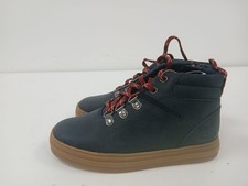 Image of Clarks Unisex Kids Navy Blue Leather Ankle Lace Up Zip Boot UK(12.5G) BOX 17