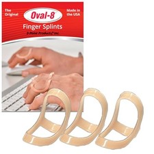 3-Point Products Oval-8 Finger Splints, Sizes 6, 7, 8, Pack of 3, Beige