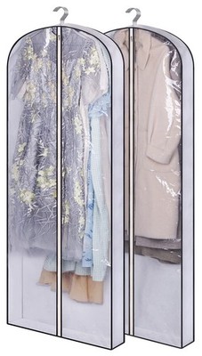 60'' Gusseted Garment Bags for Closet Storage Clear Dress Bag Hanging Clothes ...