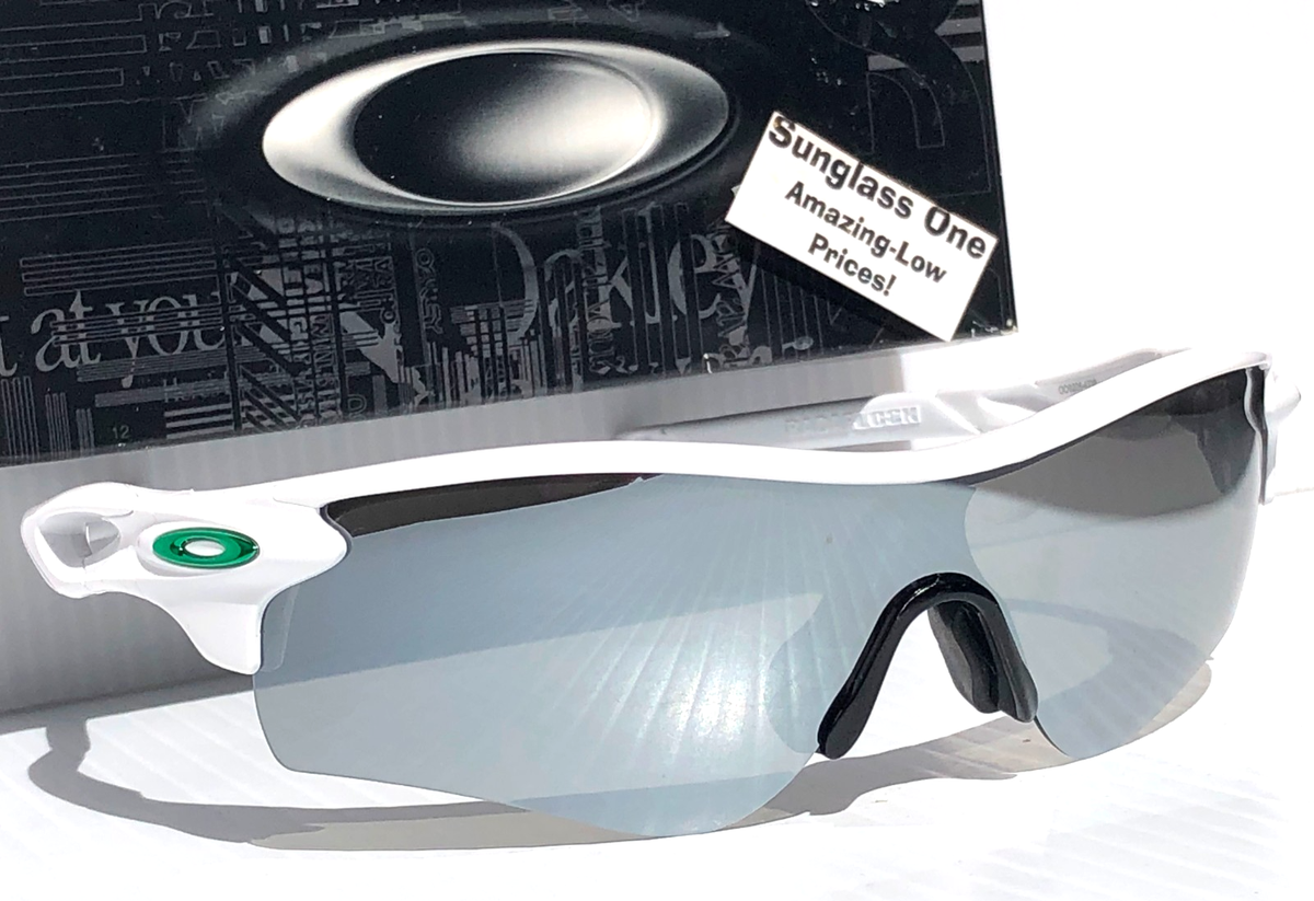 NEW Oakley RADARLOCK Shiny White POLARIZED Galaxy Silver Sunglass