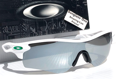 NEW Oakley RADARLOCK Shiny White POLARIZED Galaxy Silver Sunglass