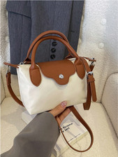 Women's Fashionable And Casual Versatile Contrasting Fabric Dumpling Bag