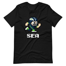 Seattle Seahawks NES Football Player 8-bit Tecmo Super Bowl Nintendo T-Shirt