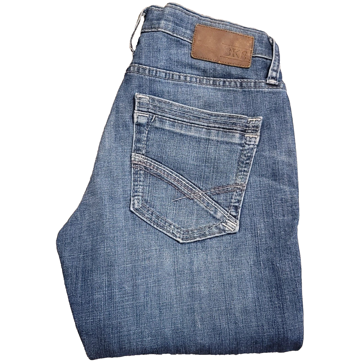 BKE Jeans Mens 30x33 Blue Jake Buckle Button Fly Denim Pants Taper