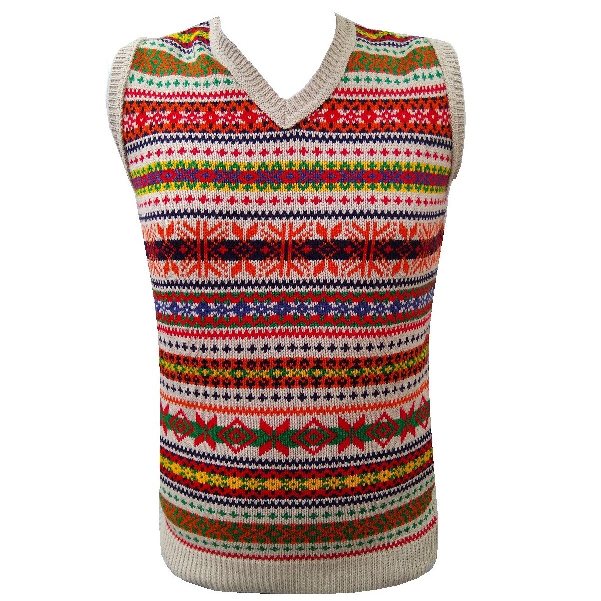 MENS KNITTED VEST SLEEVELESS RETRO 