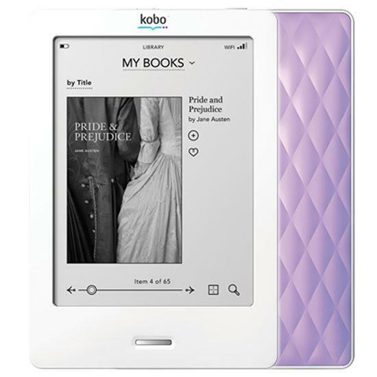 Kobo Touch N905kdnl 6" eBook Reader Lilac 2gb Builtin WiFi Quilted