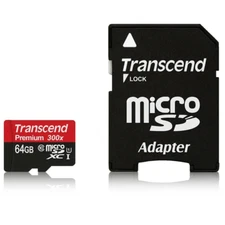 Transcend 64GB Class 10 microSDHC UHS-I SD Memory Card with Adapter