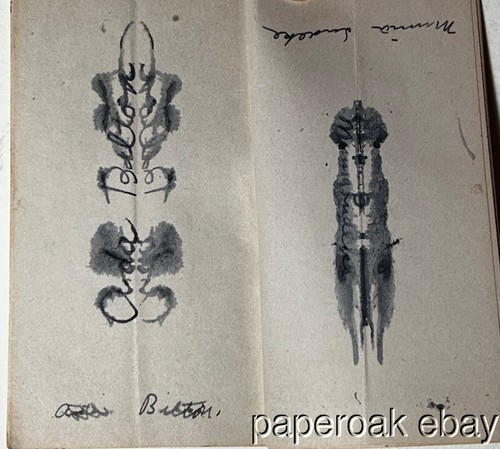 1907 Handmade Ghost Book Ink Blot of Names - Bild 3 von 3