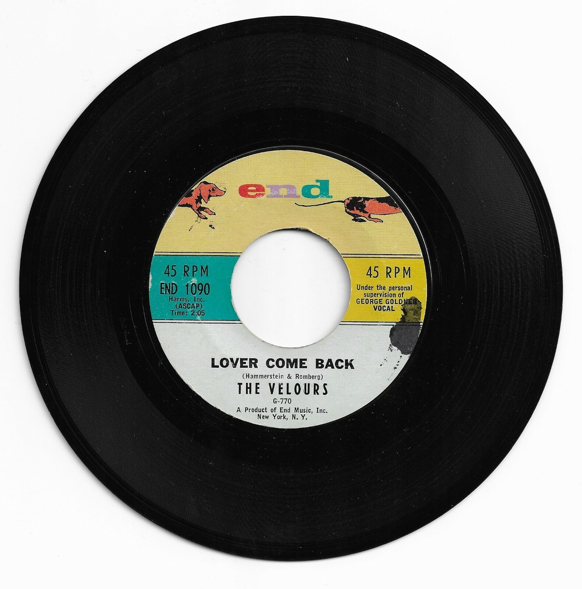 DOO WOP 45 THE VELOURS LOVER COME BACK ON END VG+ ORIGINAL | eBay