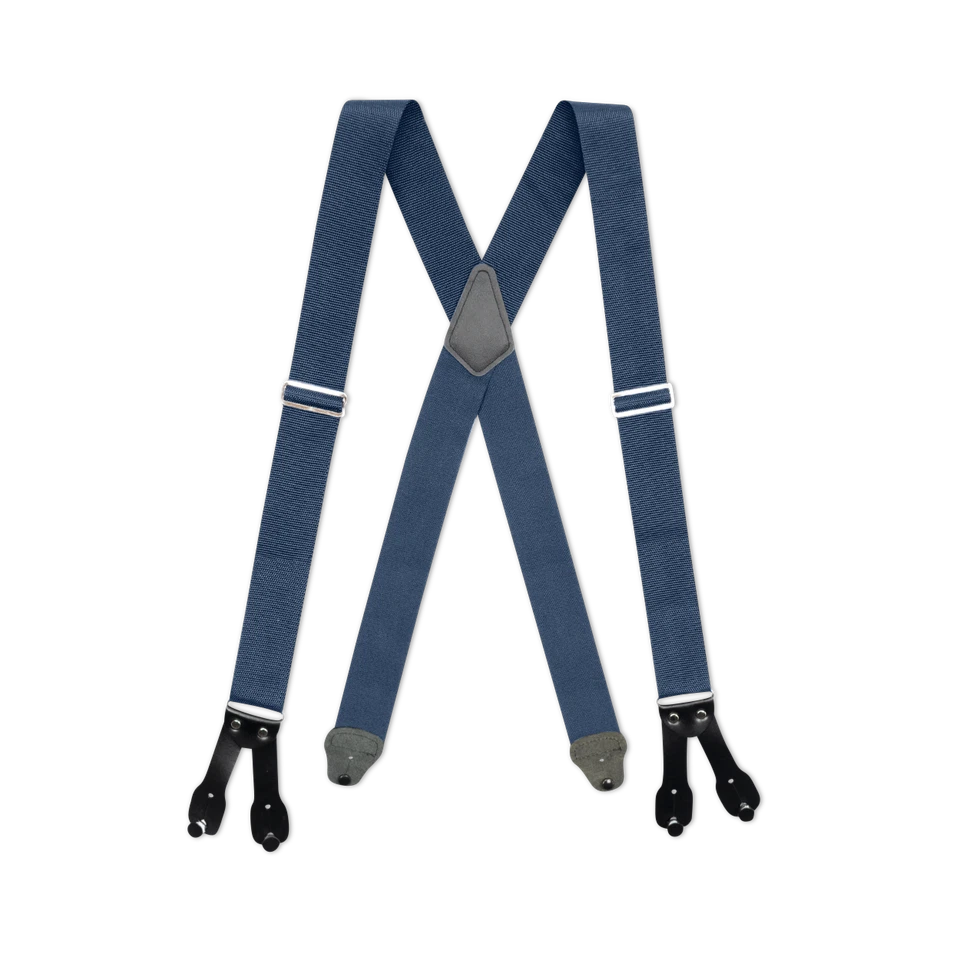 Tirantes para hombre - Anchos industriales no elásticos, X con orejas de cuero, hechos en EE. UU. Foto 3 de 4