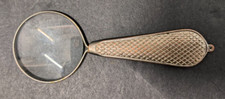 Vintage 1970s Silver Plated Handheld Magnifier Small Portable  4.5 Inches