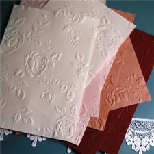 8 Sheets Floral Embossing Paper Card Craft Handbook Cardstock Scrapbooking Paper