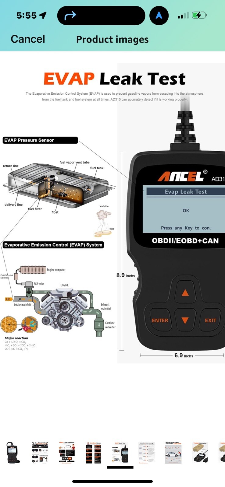 ANCEL AD310 Classic Enhanced Universal OBD II Scanner Car Engine Fault Code Read-image