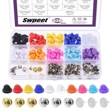 Swpeet 320Pcs Rubber Pin Backs Locking Butterfly Clutch with 10mm Blank Pins