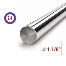 Induction Hardened Chrome Plated Steel Rod - 1 1/8" Dia x 18" length, 1045 steel