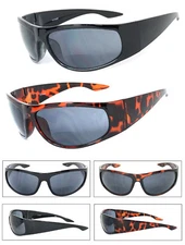 Inner Bifocal Vision Reading Glasses Sunglasses Wrap UV Protect 2 Color 9 Power