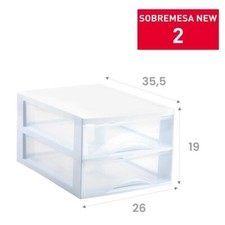 Cassettiera Organizer Office in Plastica 2 Cassetti Bianca 26 x 35 x 19 cm