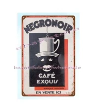 Negro Noir Coffee France metal tin sign garden outdoor living room wall decor