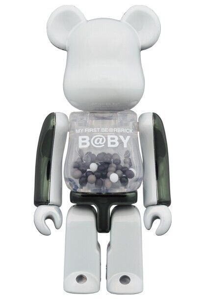 MY FIRST BE@RBRICK B@BY BLACK & WHITE CHROME Ver. 400% & 100 MY FIRST BE@RBRICK B@BY BLACK & WHITE CHROME Ver. 400% & 100