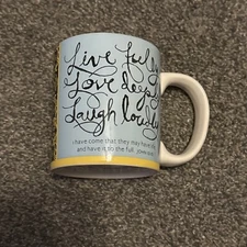 Dayspring Mug Live Fully Love Deeply Laugh Loudly John 10:10 Spiritual Double