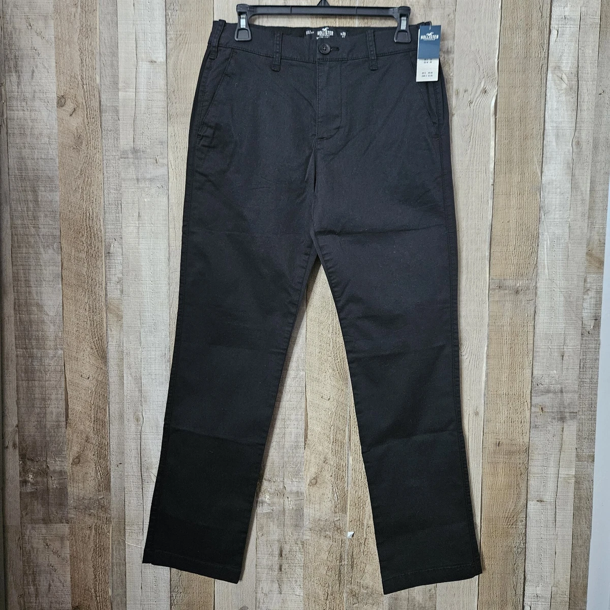 Hollister Slim Straight Chino Black Pants High-rise Size 29X30