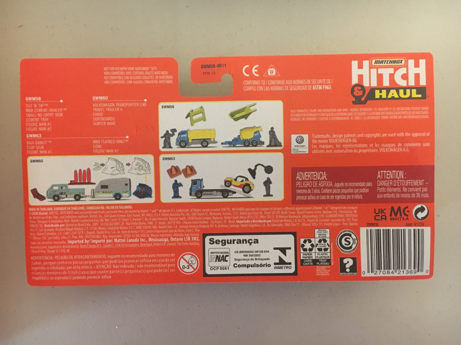 2022 Matchbox Hitch & Haul MBX Construction Zone INC CONSTRUCTION GREY DRUM eBay