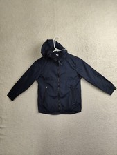 Old Navy Boys Jacket Small Navy 100 Polyester Hooded Zip Pockets Lightweight