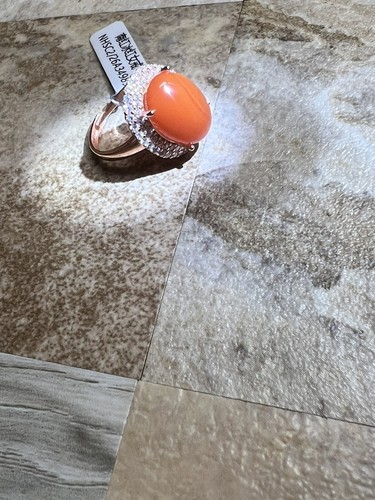 Bague moissanite agate rouge glace Baoshan 100 % naturelle sertie de base en argent 925 保山南红河湾冰红戒指 - Photo 9 sur 10