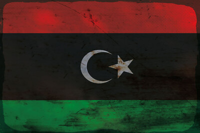 Holzschild 18x12 Libyen Flag of Libya Rost Wand Deko Bar Kneipe Sammler Geschenk