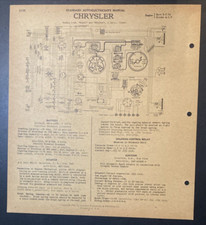 1949 Chrysler Models C-45 Royal Windsor Auto Electrical Schematic