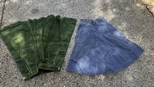 Skirt Vintage 1970s Green Blue Cotton Corduroy Womens Small 24   Lot Of 2
