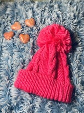 Girls JUSTICE Pink Hat Beanie Pom Pom, One Size