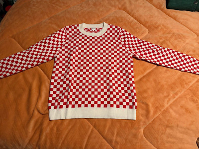 NWOT Kule checkmate red checkered pullover sweater, small perfect