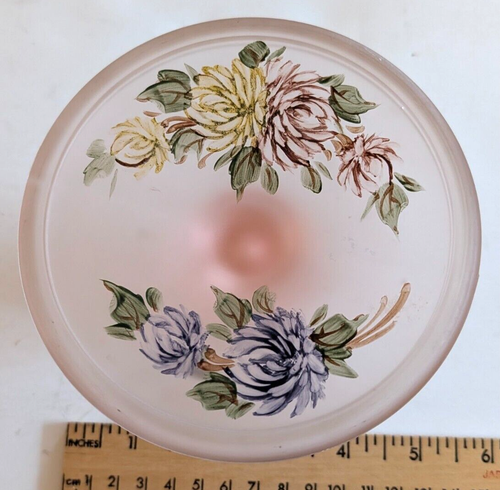 Reversible Pink Flowered Candle Stick Holder / Plate - Foto 4 di 4