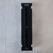 Leviton 004-69586-U89 Cat 6 Flat Universal Patch Block, 12-Port, Black CTA