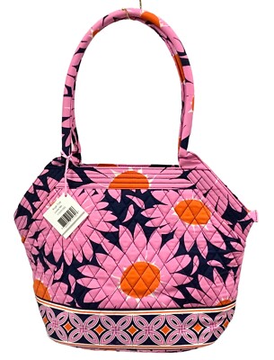 Vera Bradley Angle Tote Loves Me Shoulder Bag Purse Tote, Pink Flowers Daisy s