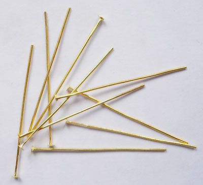 100 Nietstifte 3,5cm/4cm/4,5cm/5cm Gold Kettelstifte Headpins Prismensti fte 