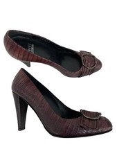 Rare VTG Stuart Weitzman Lizard Embossed Leather High Heels 6.5M Pump Shoes 8765